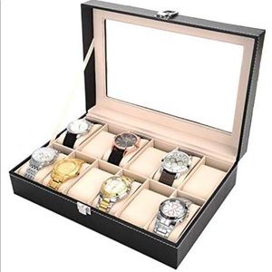 12 Grid Luxury Watch Organizer Display Case w/Glas